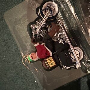 Harley-Davidson Santa Ornament with Red and Black Accents
